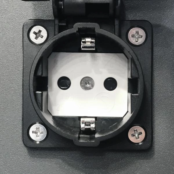 Lucide POWERPOINT - Buitenstopcontact zuil - Stopcontacten met randaarde - Type F - EUR/RUS standaard - Ø 10 cm - IP44 ? Antraciet - detail 5